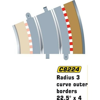 Scalextric vonkajšia krajnica SPORT Outer Border Curve R3/22,5° 4 ks k 8204
