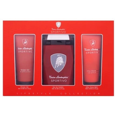 Lamborghini Sportivo подаръчен комплект: EDT 125 ml + душ гел 100 ml + афтършейв балсам 100 ml за мъже