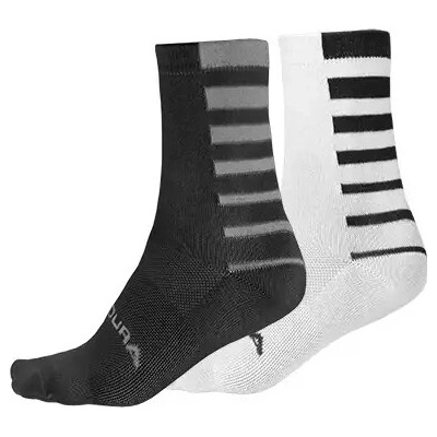 Endura Coolmax Stripe 2 páry čierna biela