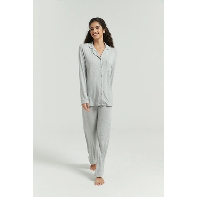 Be You Пижама Be You Long Sleeve Modal Pyjamas - Grey
