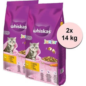 Whiskas Junior с пилешко месо 2 x 14 кг