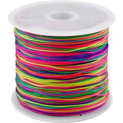 Šňurka na dozdobení účesu - polyester, 0,5mm, 25m Barva: multicolor - duhová