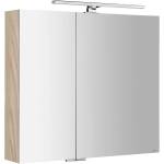 SAPHO Mirró - Огледален шкаф с LED осветление 80x70x16 см, 2 врати, явор „Бардини MC080-0013 (MC080-0013)