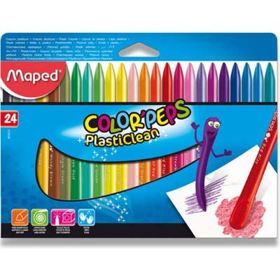Maped Voskovky Color'Peps Plasticlean 24 farieb