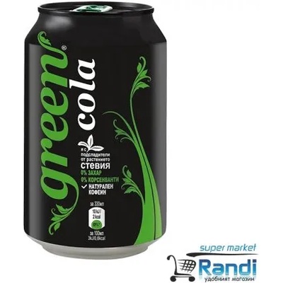 Green Cola Газирана напитка Green Cola кен 330мл