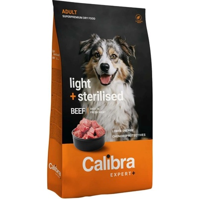 Calibra EXPERT+ Adult Light & Sterilised hovězí 12 kg