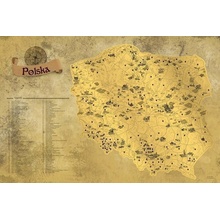 Stírací mapa Polska Deluxe - zlatá