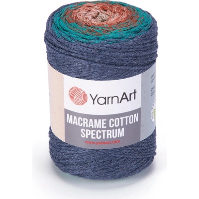 Yarn Art Macrame Cotton Spectrum 1327 cihlová, zelená, šedá