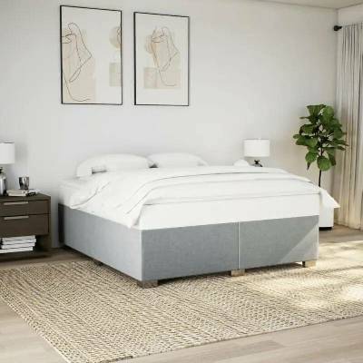 vidaXL 11461.3284492 Rám postele bez matrace světle šedý textil