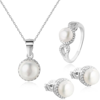 OLIVIE Stříbrná sada šperků PERLY 4869 – Zboží Dáma