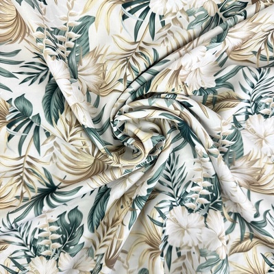 Šatovka Edita - Monstera hnedo zelená
