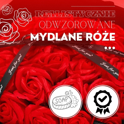 Mýdlové květiny SPRINGOS FLORHEART červené