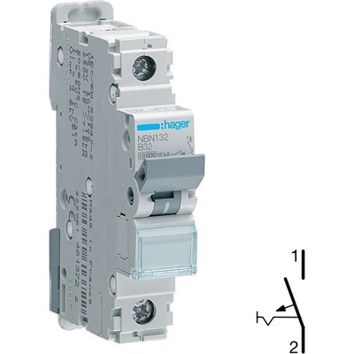 Hager NBN132 Jistič 1 pól. 32A B