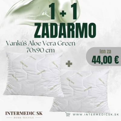 Intermedic Vankúš Aloe Vera Green hypoalergénny 2 ks 70x90