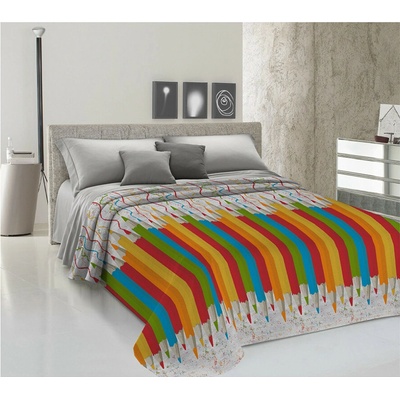 Mondo Italia Přikrývka na postel Piquet vícebarevné tužky 260x280 cm Vícebarevná