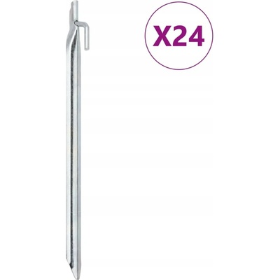 VidaXL Sleď ke stanu tvar V, 29,5 cm ocel 24 ks