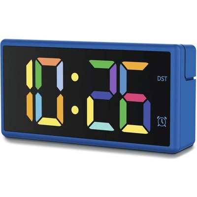 Hama Цифров часовник "Ibiza", многоцветен дисплей, с функция за зареждане през USB, син (222209)