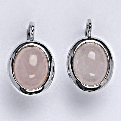 Čištín Stříbrné náušnice, přírodní růženín - NK 1453