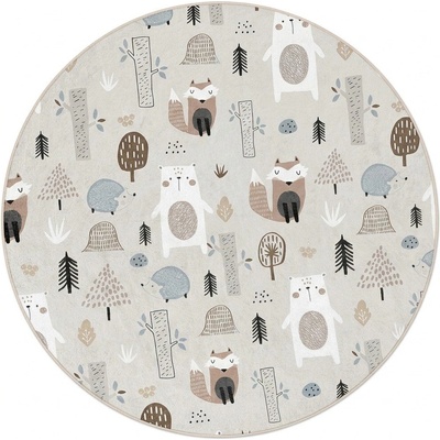 Mila Home Детски килим подходящ за пране ø100 cm Forest Friends - Mila Home (HKC-YuvHali-350-100x100)