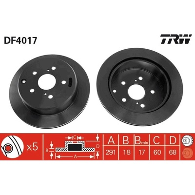 Brzdový kotouč TRW DF4017 | Zboží Auto