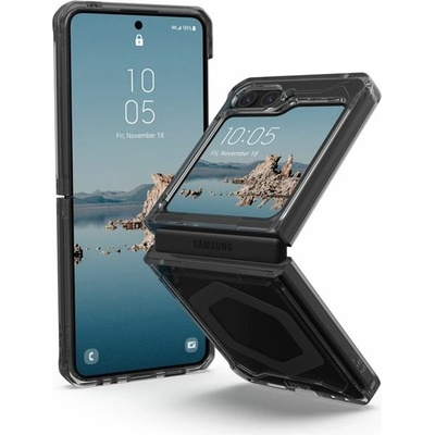 Urban Armor Gear Калъф за Samsung Galaxy Z Flip 5, хибриден (термополиуретан и поликарбонат), Urban Armor Plyo MagSafe, удароустойчив, прозрачен, черен (21421411313A)