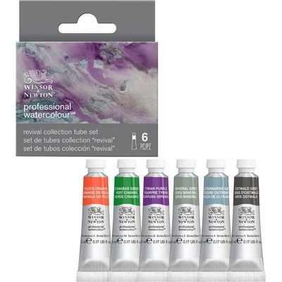 Winsor & Newton Professional Revival akvarelové barvy sada 6 ks