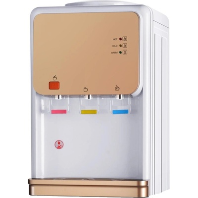 Elite Диспенсър за вода ELITE WDC-2525W, Компресорен, Охлаждащ агент R600a, Мощност 50W/550W (студена/топла вода), 3 степени, За галони, Бял със златен (EL-72525)