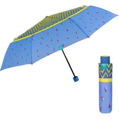 Дамски неавтоматичен чадър Perletti Time 26177, Синьо-лилав