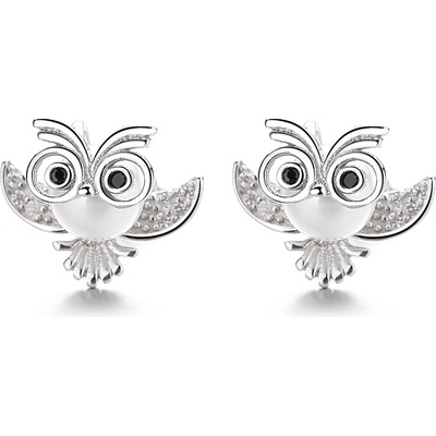 DELIS Сребърни обеци от проба 925, jw823, модел сова, с родиево покритие (jw823)