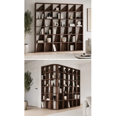 Santalucia Mobili HOMY Ъглова библиотека Santa Lucia, Homy, 225, 7/137, 4/36, 3/253, 2 см, Matwood Dark (SL4224-2)