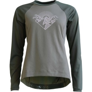Zimtstern Дамска фланелка с дълъг ръкав за колоездене Zimtstern Women's Pureflowz Shirt L/S Cycling jersey - Dusty Olive / Forest Night (156-2292-0513)