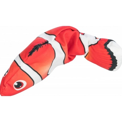 Trixie Toy Wriggle Fish, bílá/červená/černá, 26 cm, s catnip