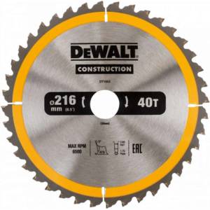 DEWALT - Режещ диск 216х30 мм, 40 зъба DT1953 (DT1953)