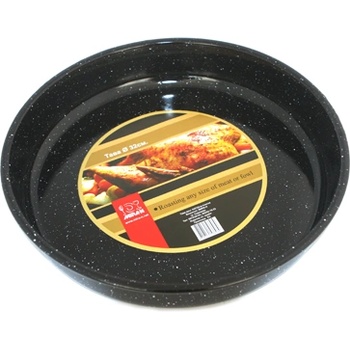 Румънски емайл РЯ-Тава кръг ПЛИТКА Ø32хh6cm ЧЕРНА (442/32) (016090)