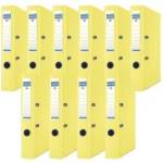 DONAU Premium Slim Folder Pack of 10/DIN A4/5 cm/10 Pieces/Yellow/Plastic Cover PP/Carton Paper Slot Folder Office Folder File Ring Binder/Green Dot - 3955001PL-11