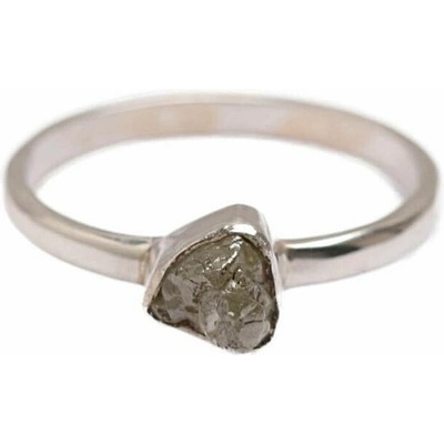 Nefertitis Diamant přírodní surový prsten stříbro R385