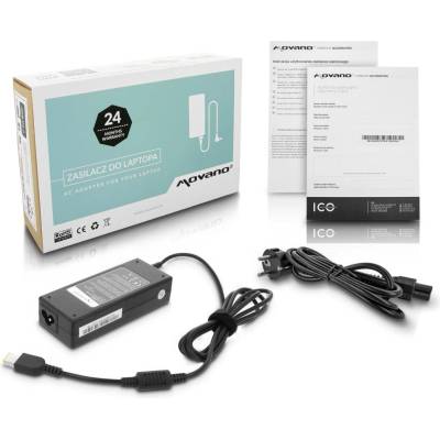 Movano Зарядно за лаптопи Lenovo, 90W / 20V / 4, 5A / правоъгълен конектор (ZZ/LEN2045Y)