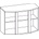 Bogdan Furniture Europe Горен витринен шкаф Alina 80BB-E20