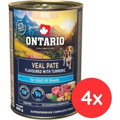 Ontario Adult telecí pate s příchutí kurkumy 4 x 400 g