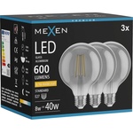 Mexen Vintis 3x LED нишкова крушка E27, G95, 8W, Топла - 2200K, 600 lm, опушен - L157-E27-0822-70x03 (L157-E27-0822-70x03)