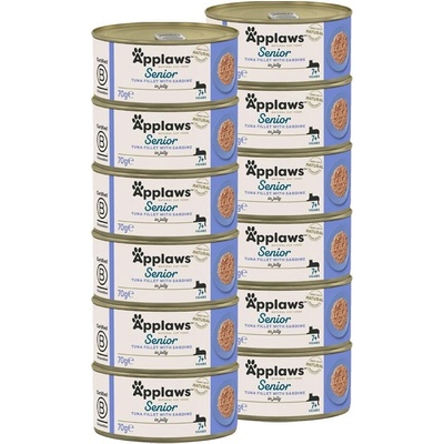 Applaws Консерва за котки Senior тонфис и сардини в желе 12 x 70 г