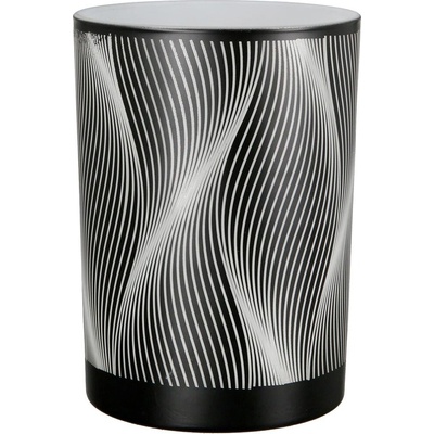 Gilde Skleněný svícen Lines, černo-bílý, 18 cm