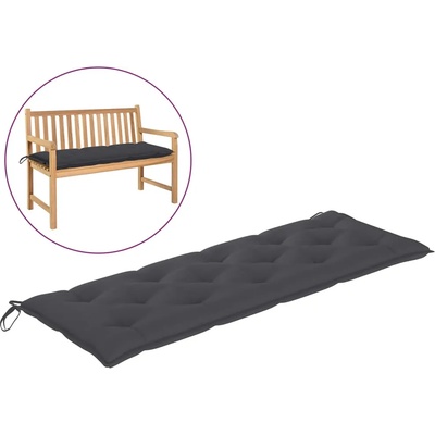 vidaXL Възглавница за градинска пейка антрацит 150x50x7см оксфорд плат (314956)