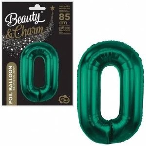 GoDan Foil balloon number 0 green