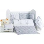 Dizain Бебешки спален комплект Бродерия Зайчета сиви ЗИГЗАГ Ластик Цип Comfort Line