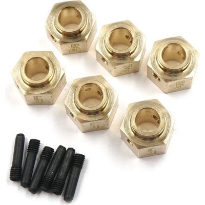Yeah Racing Mosadzný šesťhranný adaptér 12x8 mm s posunom pre Traxxas TRX-6 6 ks