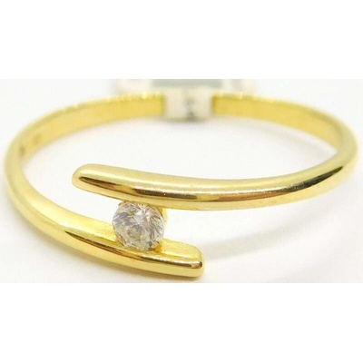 Klenoty Budín Zlatý zásnubní prsten ze žlutého zlata se zirkonem 585/1,30gr