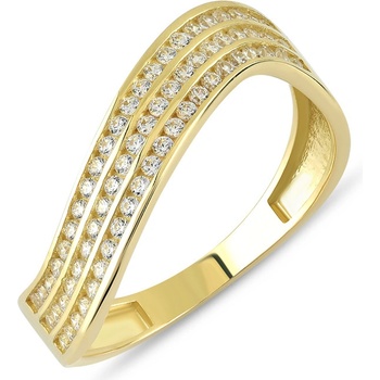 Lillian Vassago Zlatý prsteň posádzaný zirkónmi LLV06 GR020