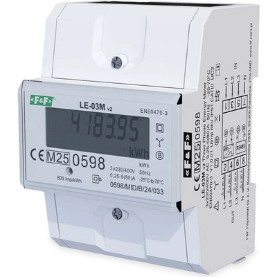 LE-03M MID - 3-fázový elektromer, MID, Modbus, 3x 230/400V, 100A
