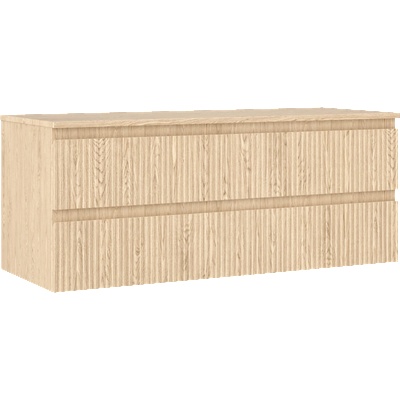 Mexen Rivel шкаф за баня под мивка 120 см с плот, 2 чекмеджета, гофриран, дъб - 91A20-12047-2-BFFC81 (91A20-12047-2-BFFC81)